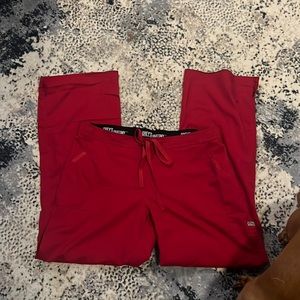Red Greys anatomy scrub pants